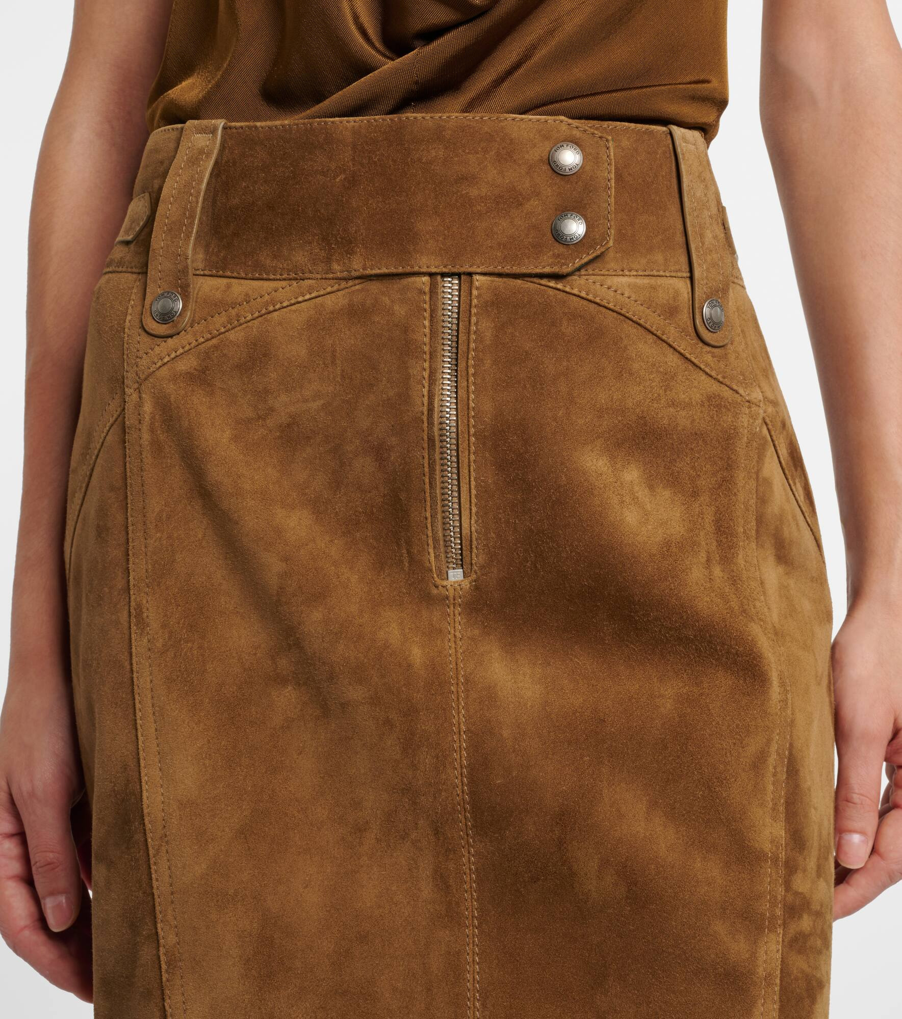 Suede pencil skirt - 4