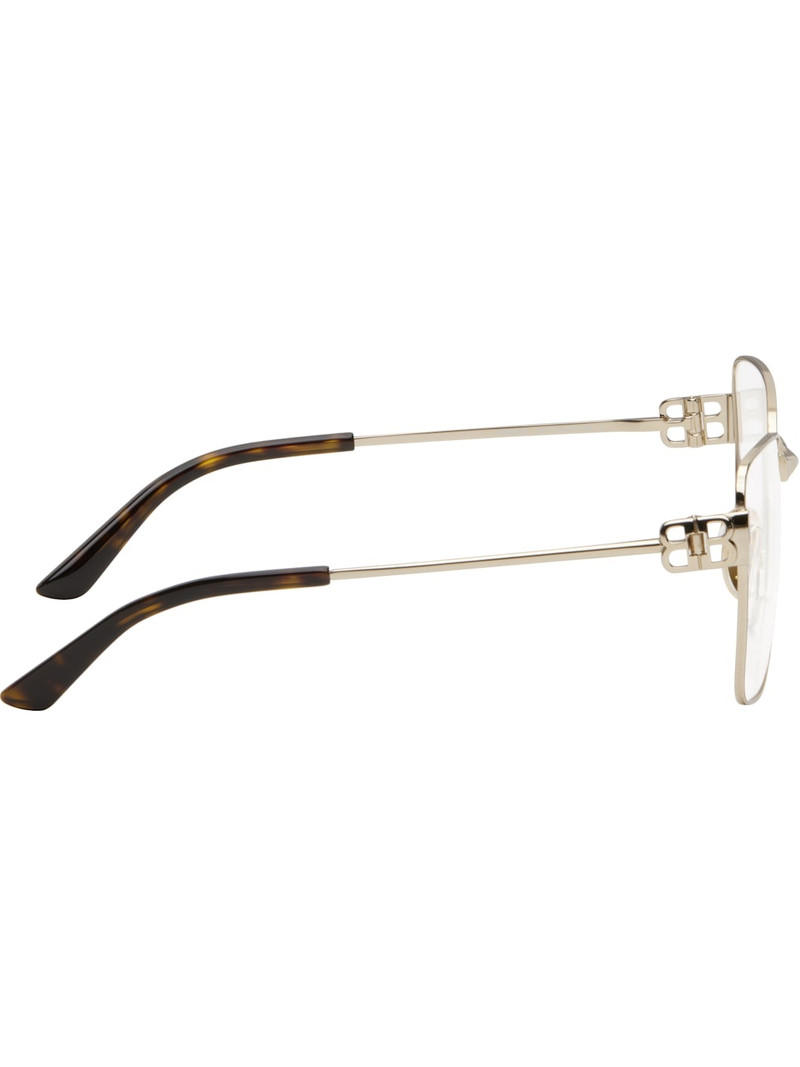 BALENCIAGA Gold Mercury Squared Metal Glasses outlook