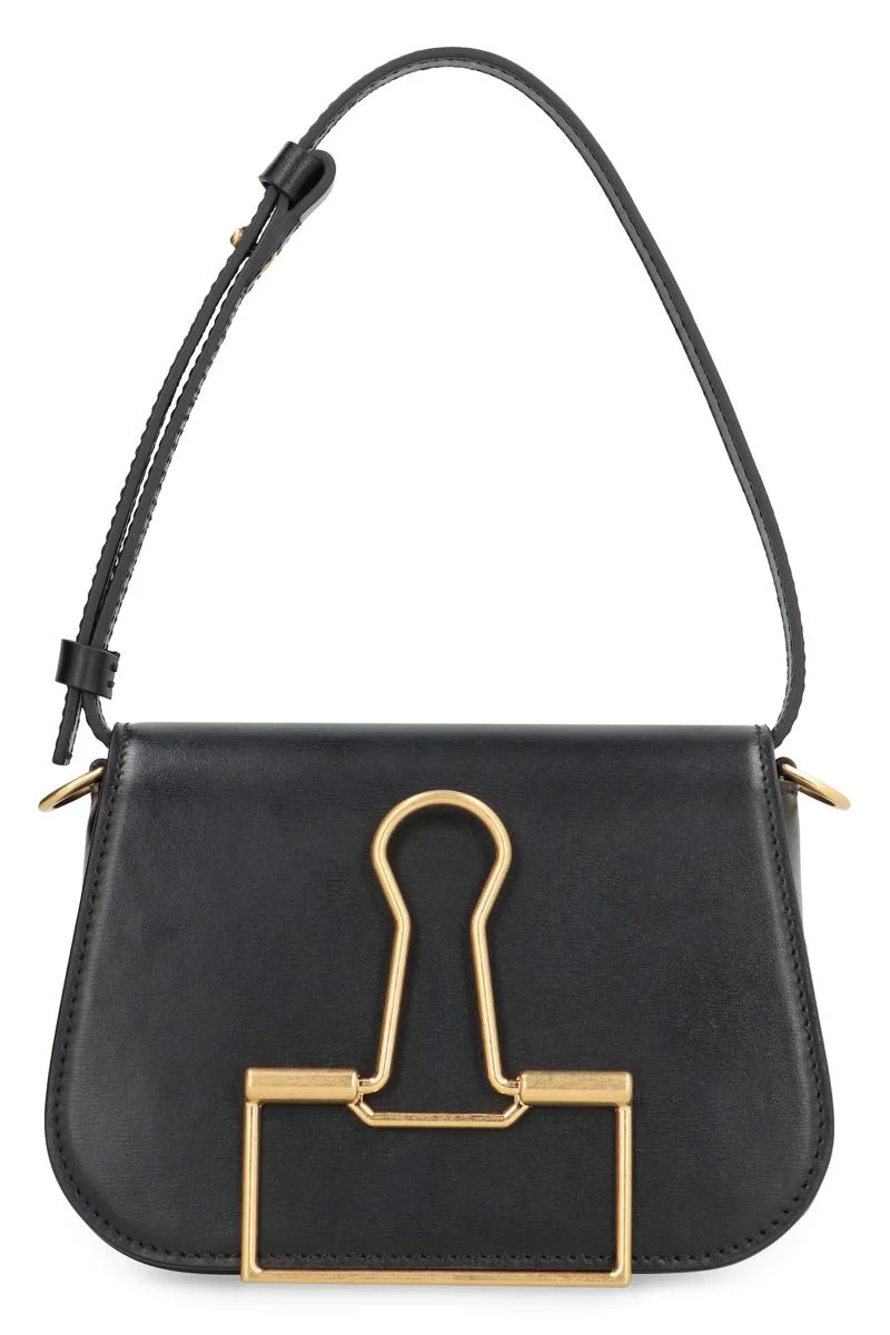 OFF-WHITE SKELETON BINDER LEATHER SHOULDER BAG - 1