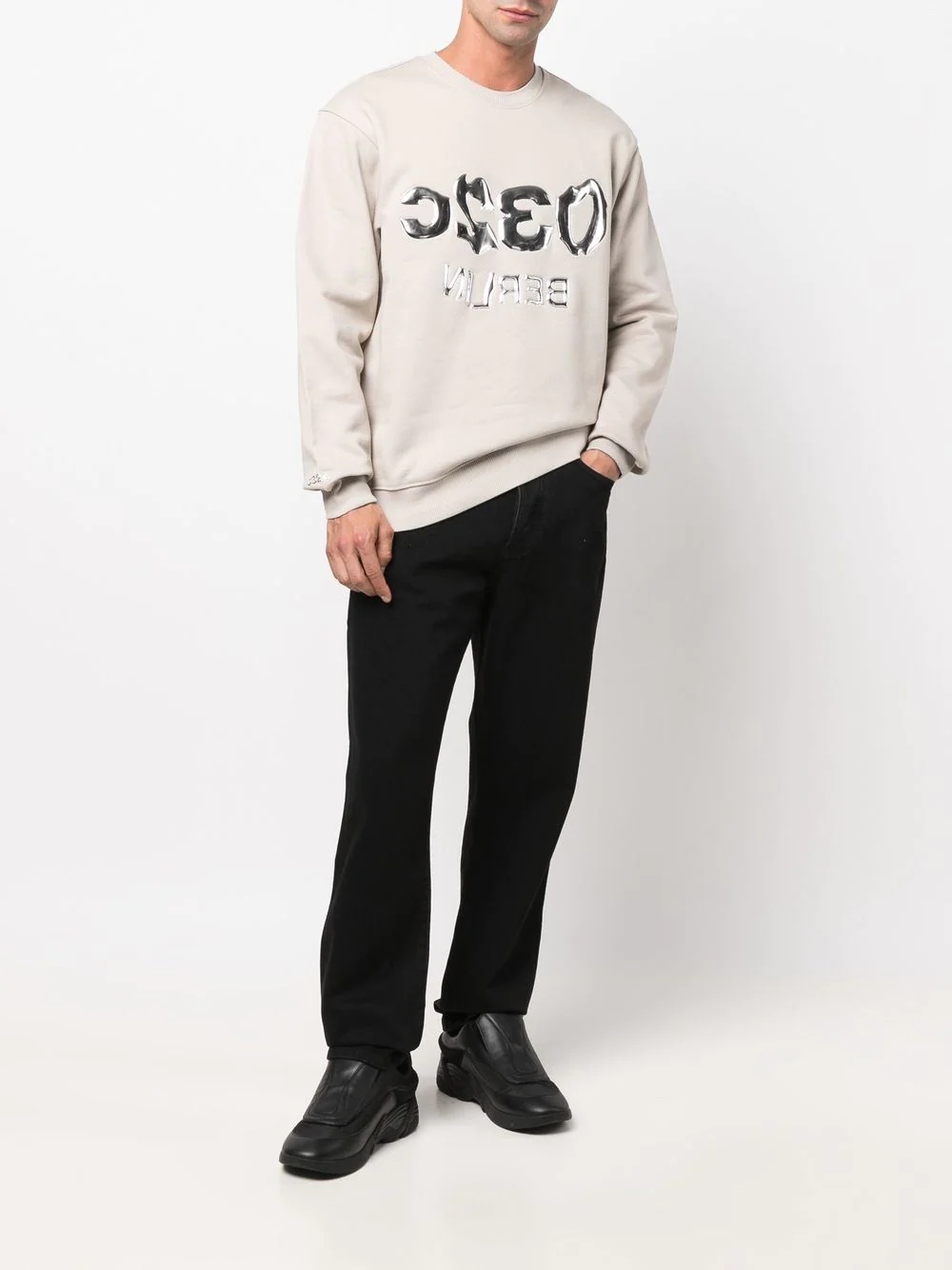 logo-print crew neck sweatshirt - 2