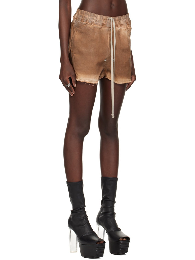 Rick Owens Brown Gabe Denim Shorts outlook