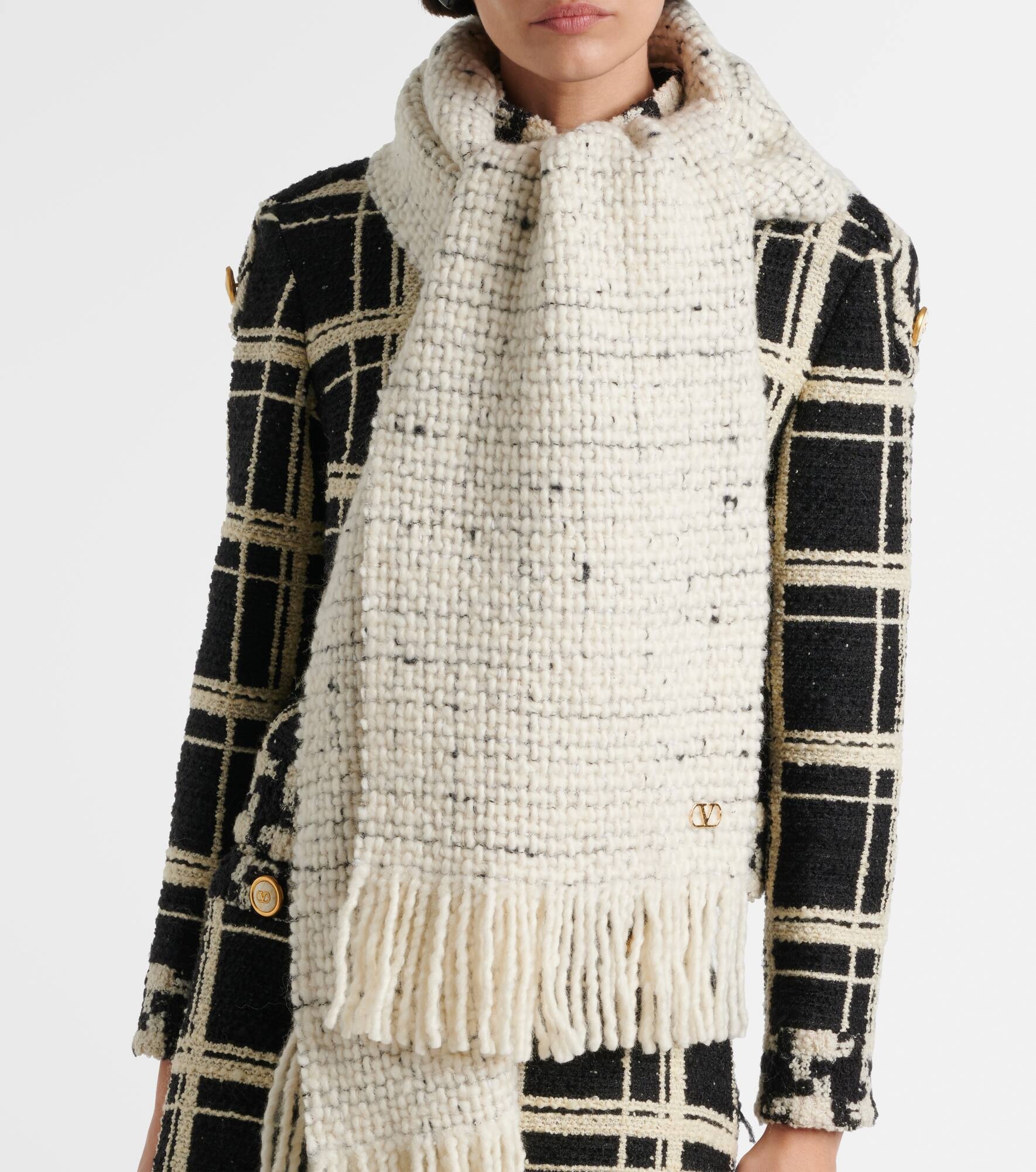 VLogo wool-blend scarf - 2