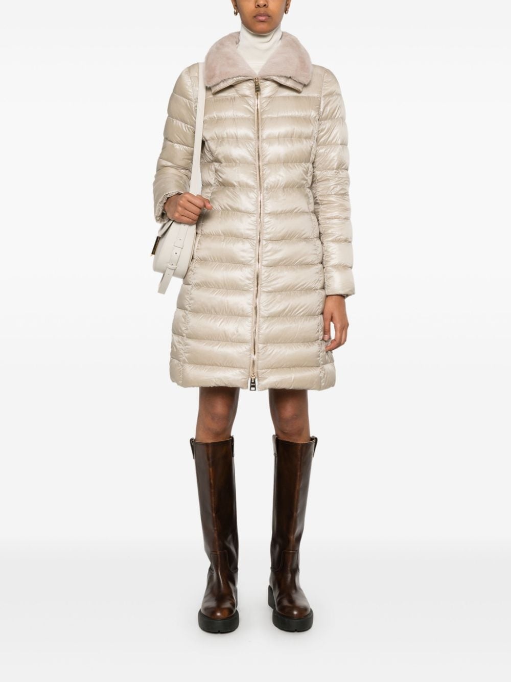 faux-fur collar coat - 2