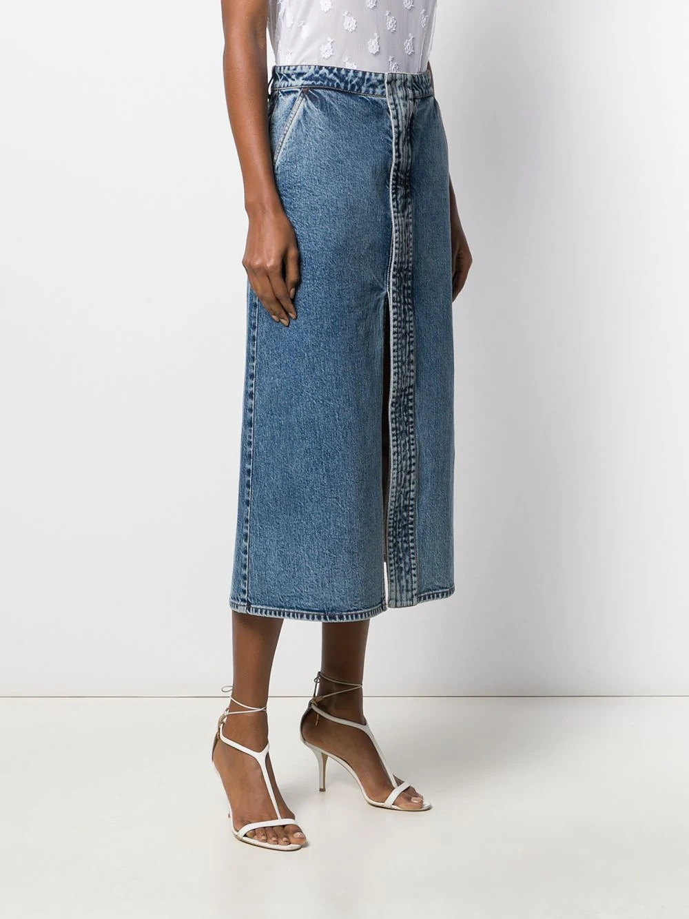 high waist denim skirt - 3