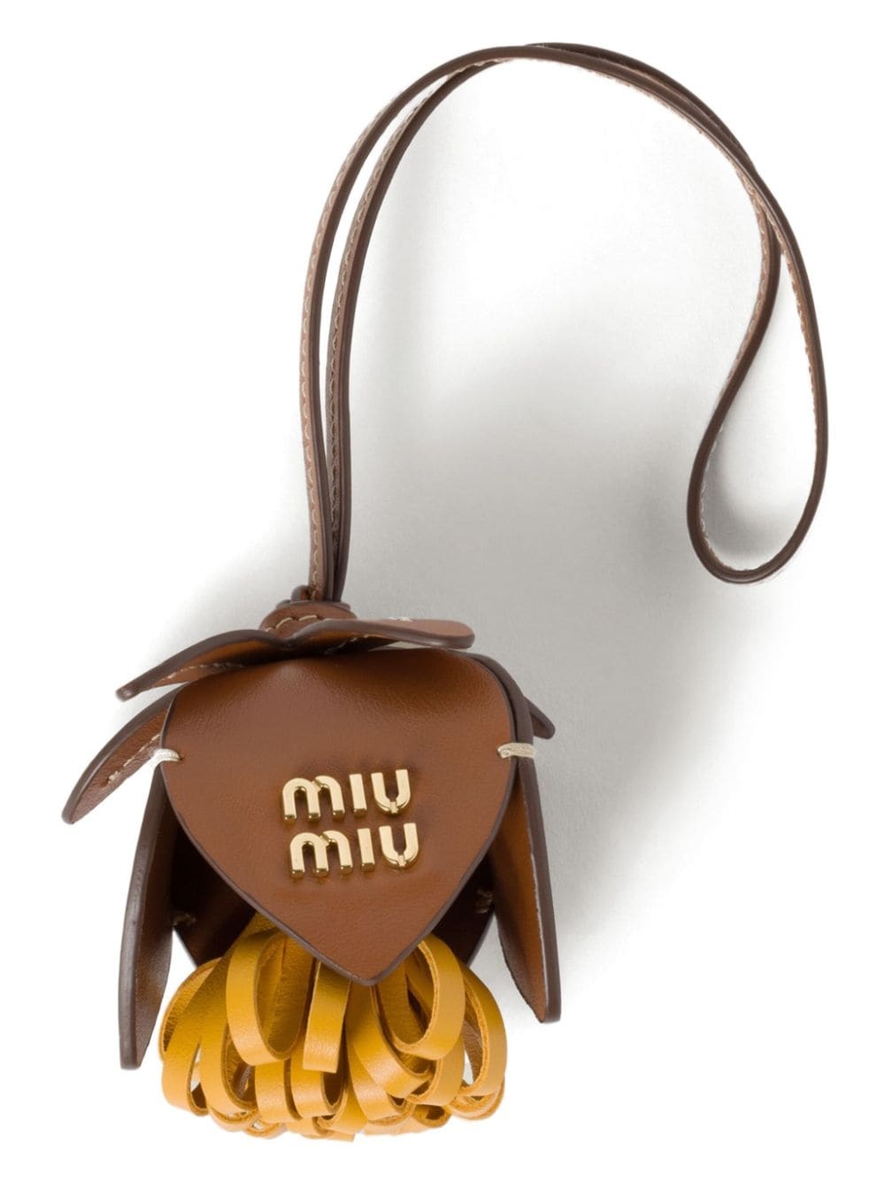 logo-lettering leather bag charm - 1