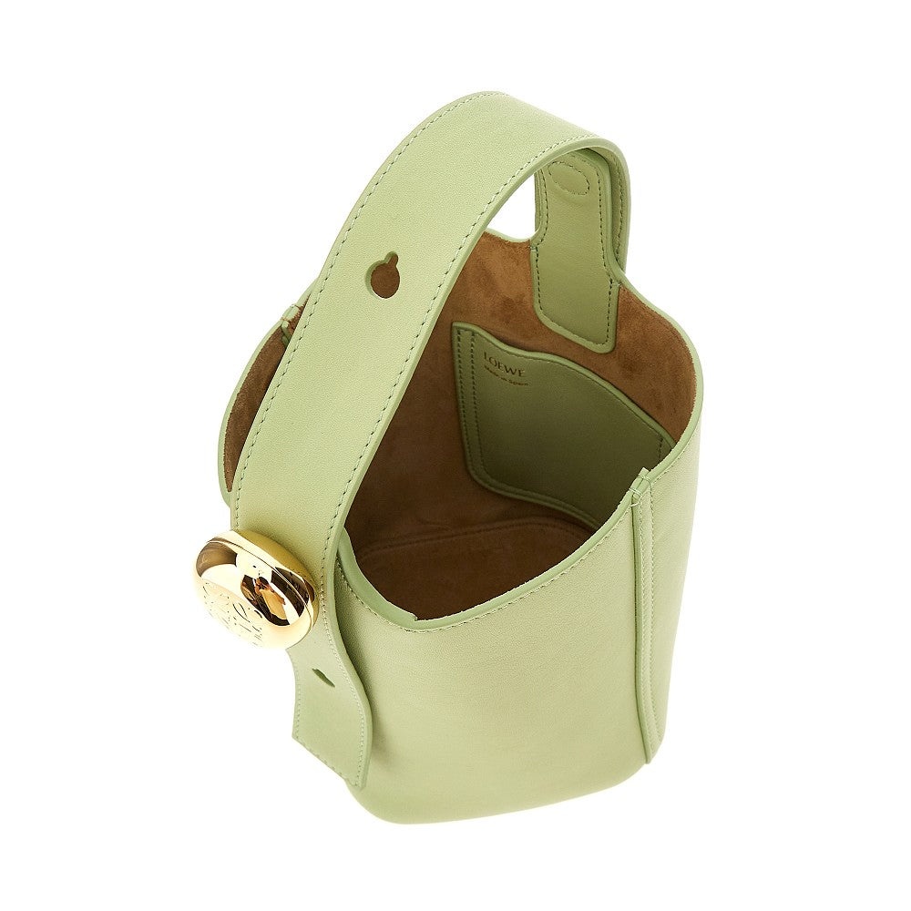 LEATHER MINI PEBBLE BUCKET BAG - 3