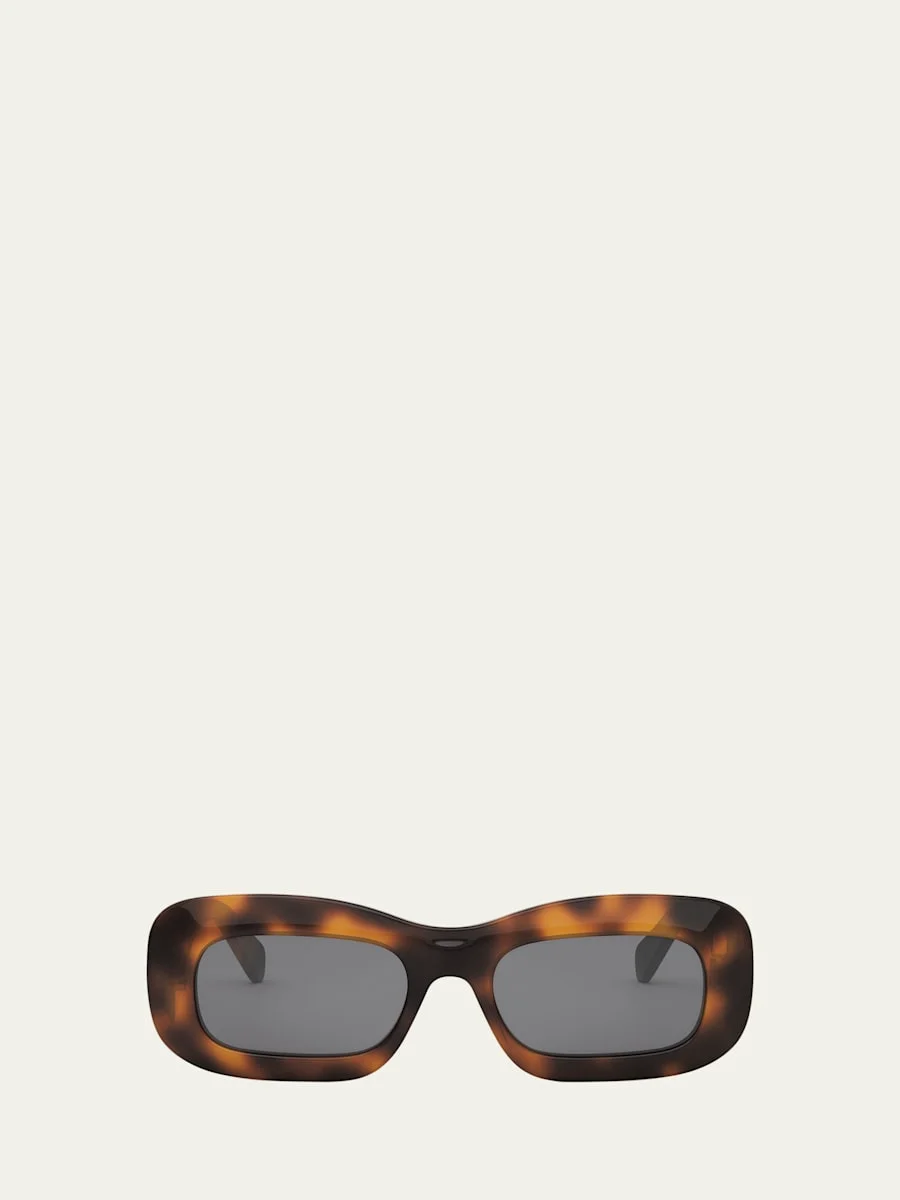 Bold 3 Dots Acetate Rectangle Sunglasses - 1
