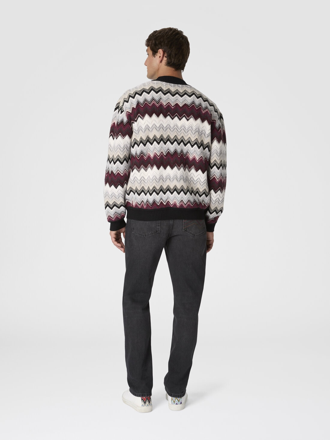 The cardigan in wool and cotton with zigzag - 3