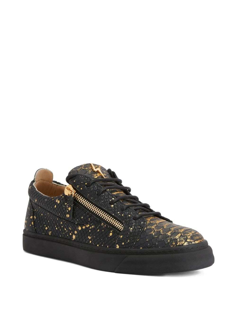 Frankie snakeskin-print zip sneakers - 2