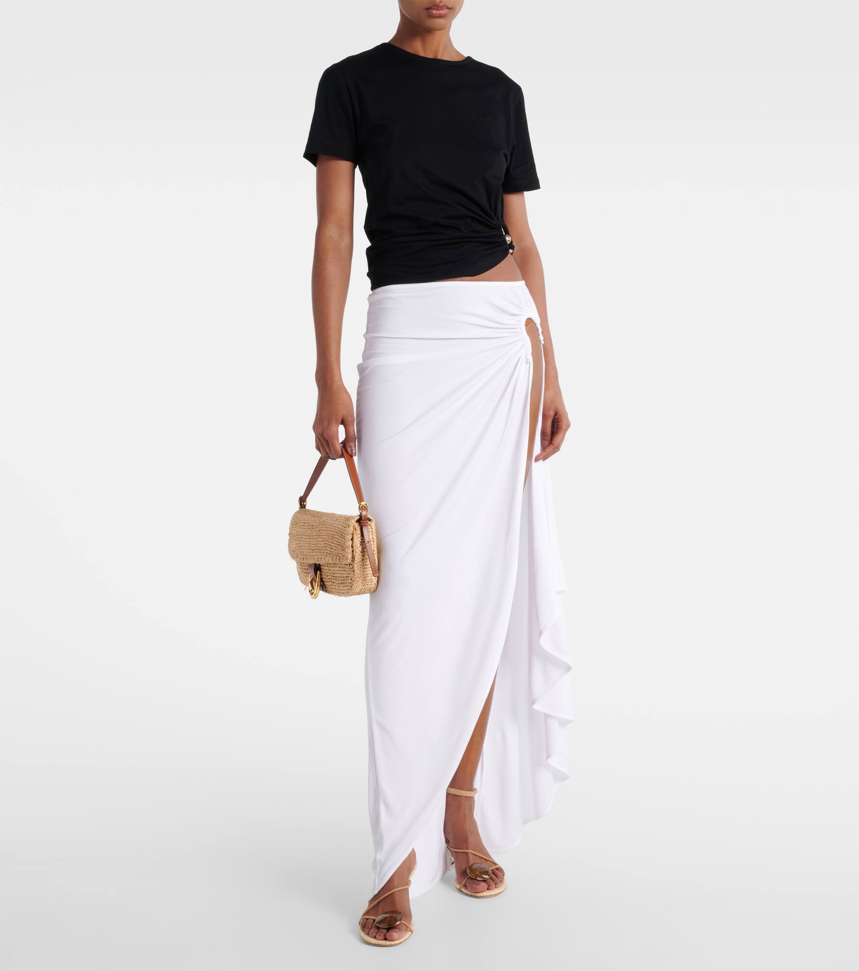 Orbit cotton jersey crop top - 2