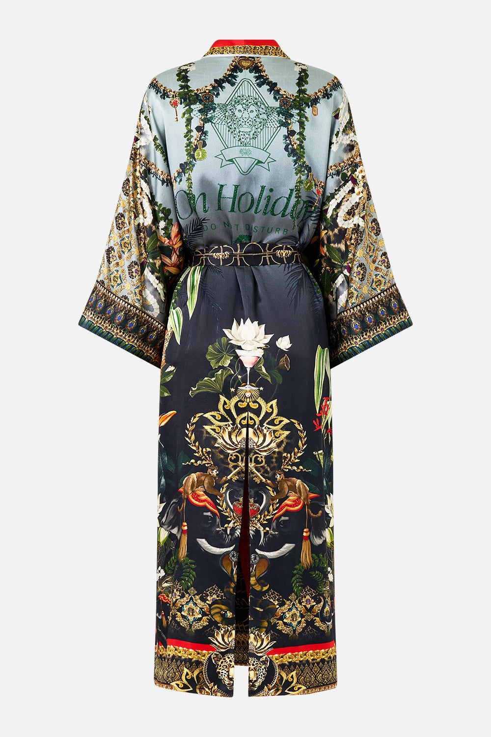 LONG ROBE WITH NARROW COLLAR - 8