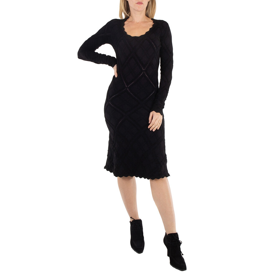 Burberry Aran Long-Sleeved Flared Knitted Dress - 3