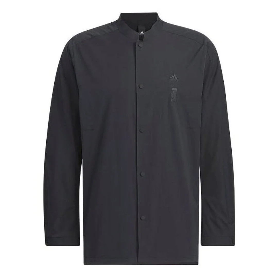 adidas Premium Woven Sport Long Sleeve Shirt Asia Sizing 'Black' IW1510 - 1