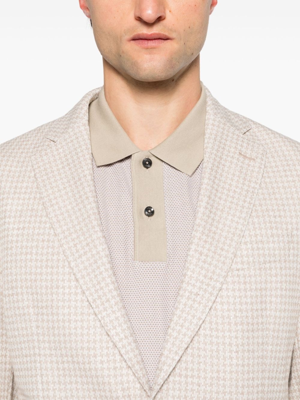 houndstooth single-breasted blazer - 5