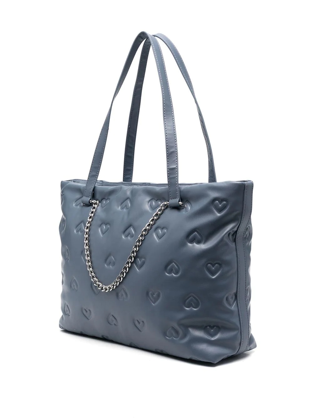 chain-detail logo-lettering tote-bag - 3