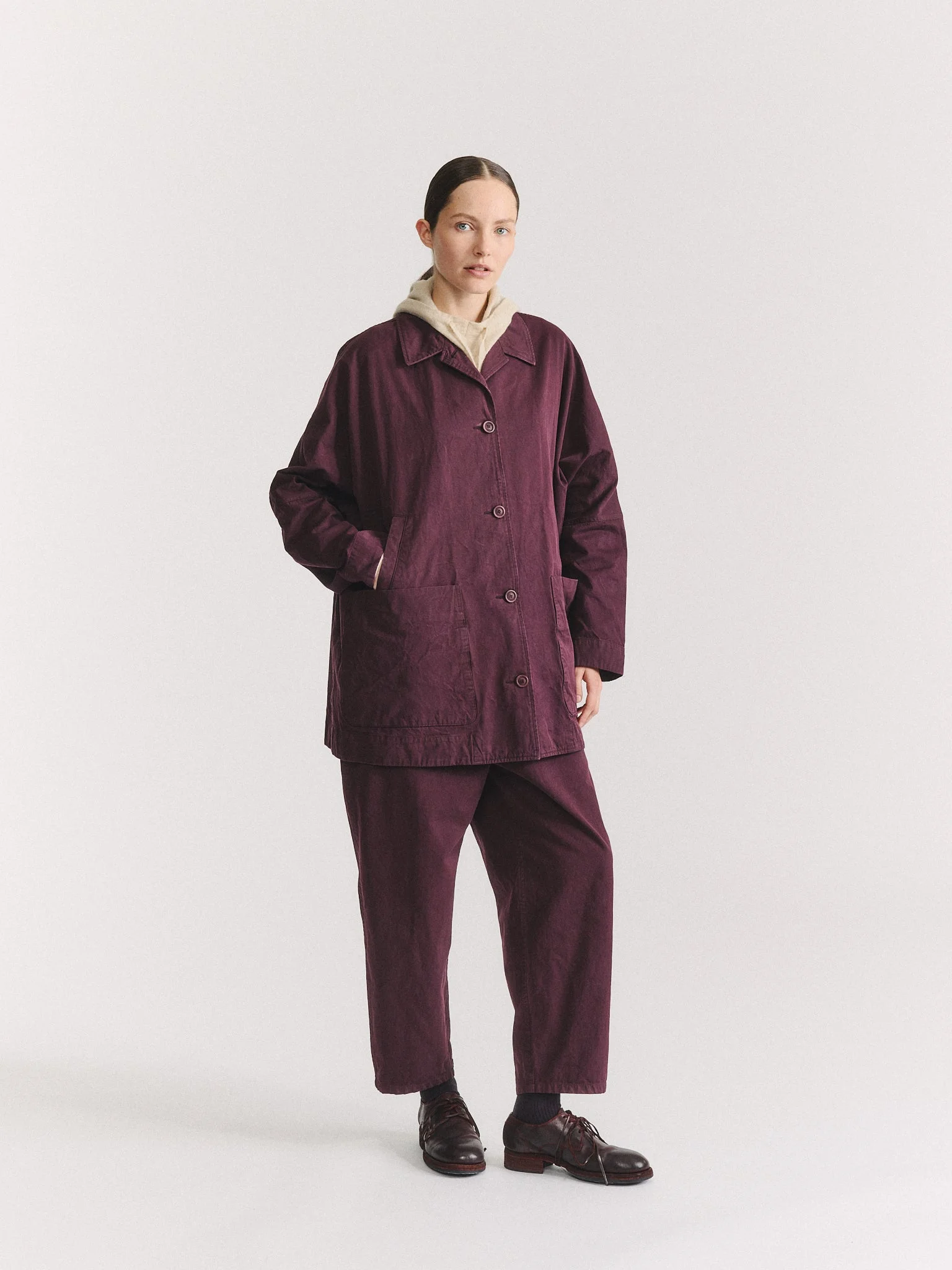WARREN PANT - DOUBLE COT - MAHOGANY - 1