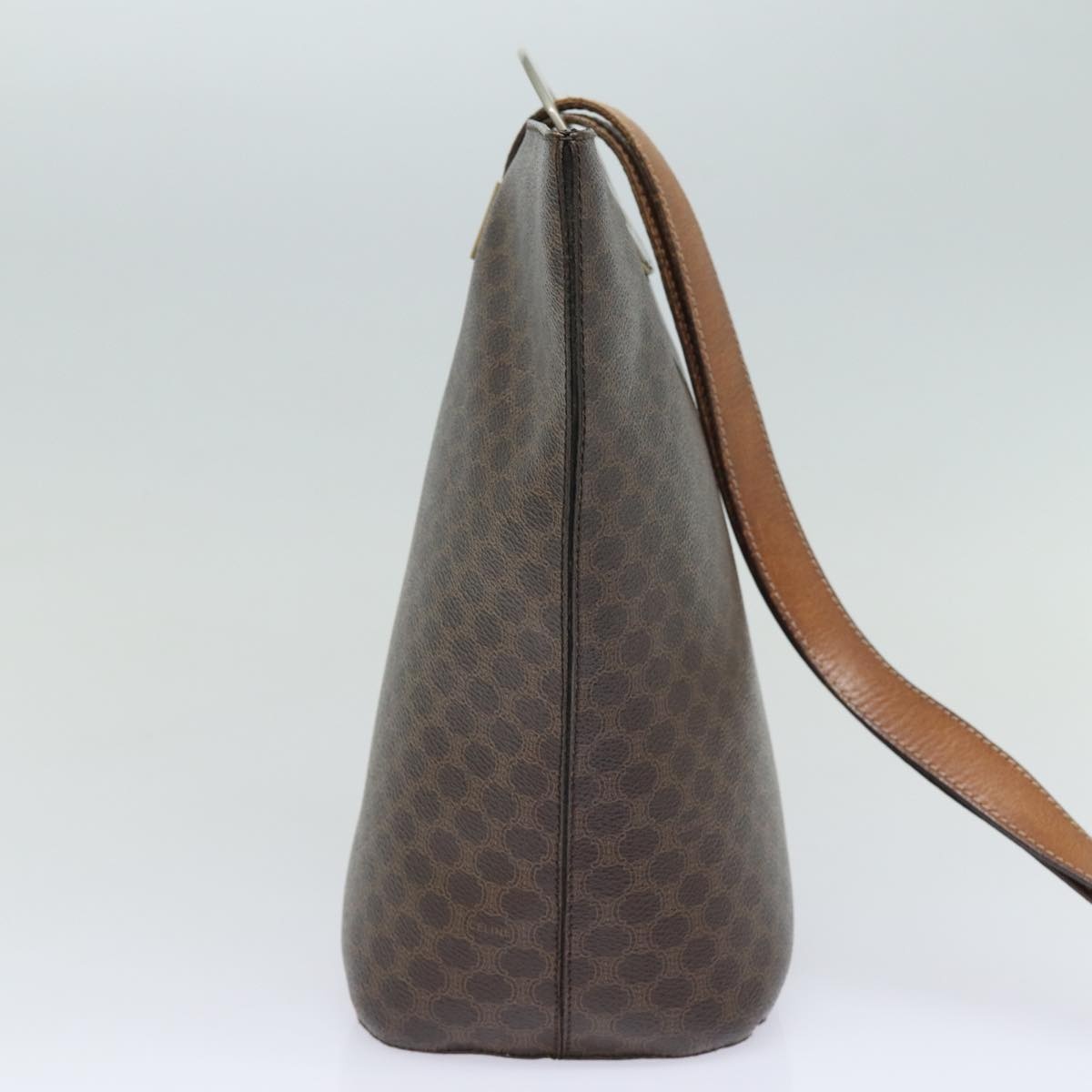 CELINE Macadam Canvas Shoulder Bag Pvc Leather Brown Gold - 4