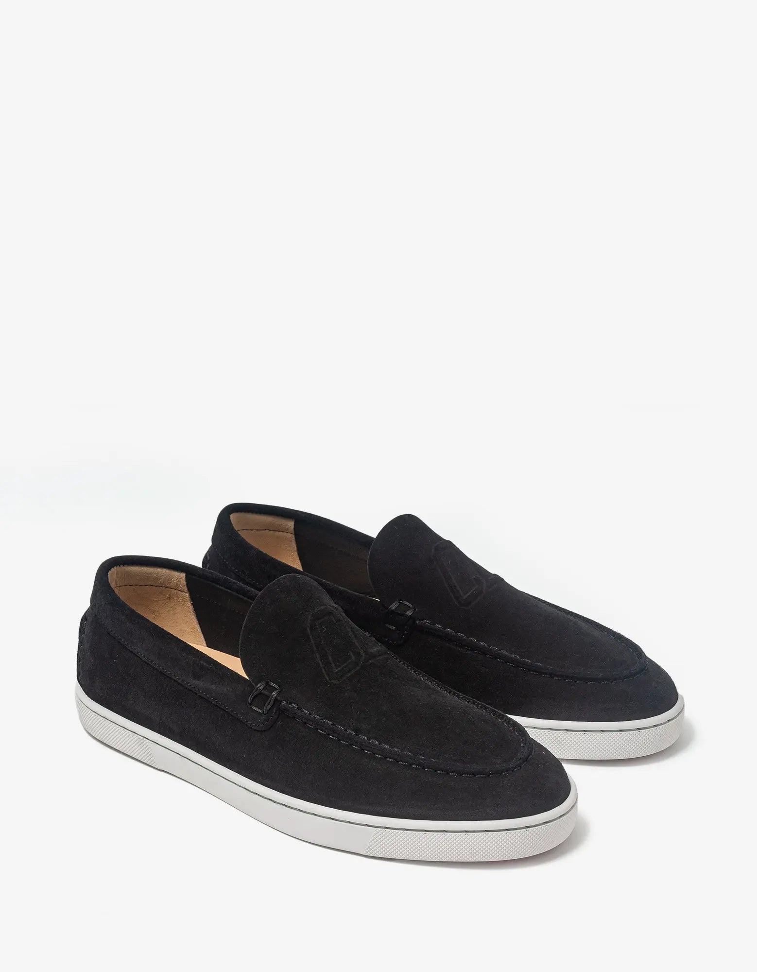 Christian Louboutin Varsiboat Black Suede Boat Shoes - 1