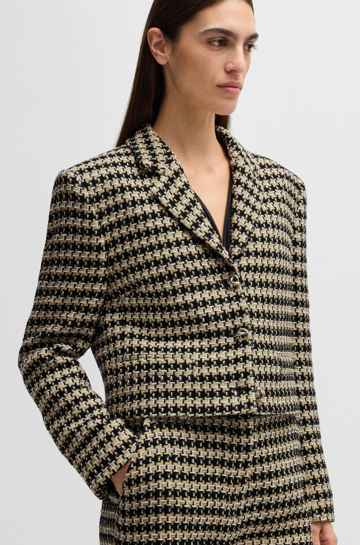 CROPPED REGULAR-FIT JACKET IN TWEED - 6