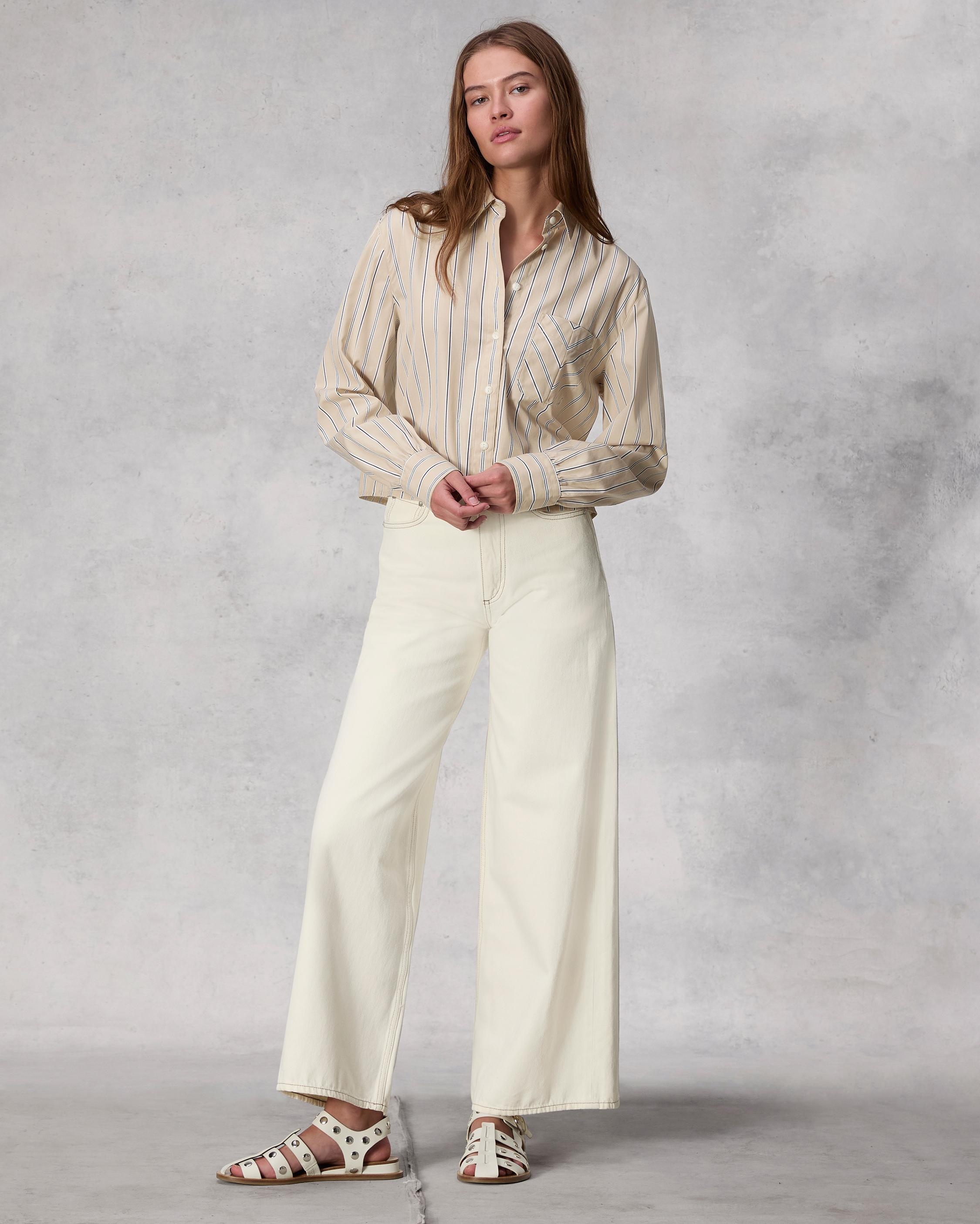 Maxine Cropped Cotton Poplin Shirt
Relaxed Fit Button Down - 7