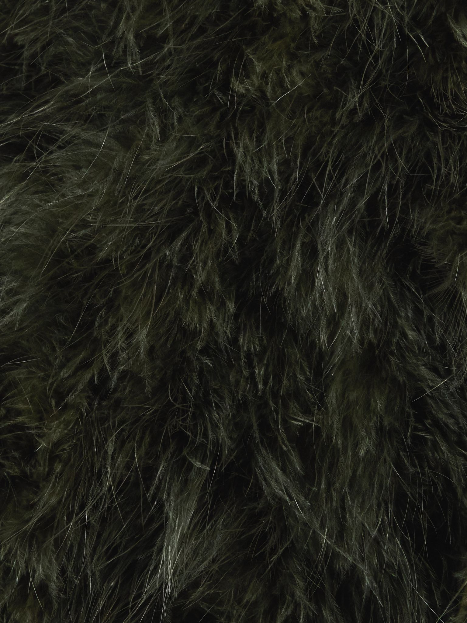 Cropped feather jacket Army green - 4