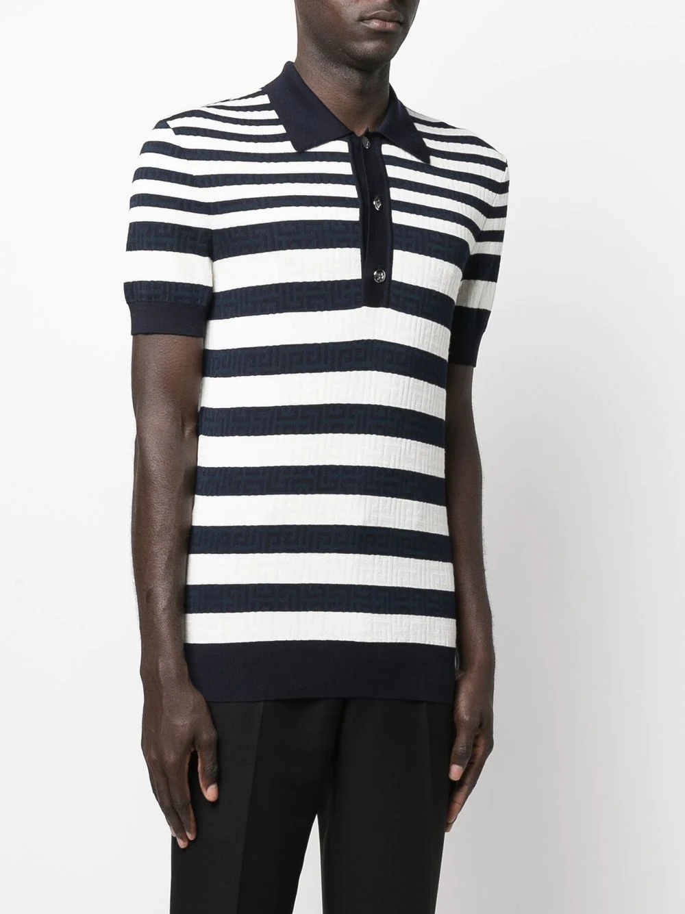 logo striped polo shirt - 3