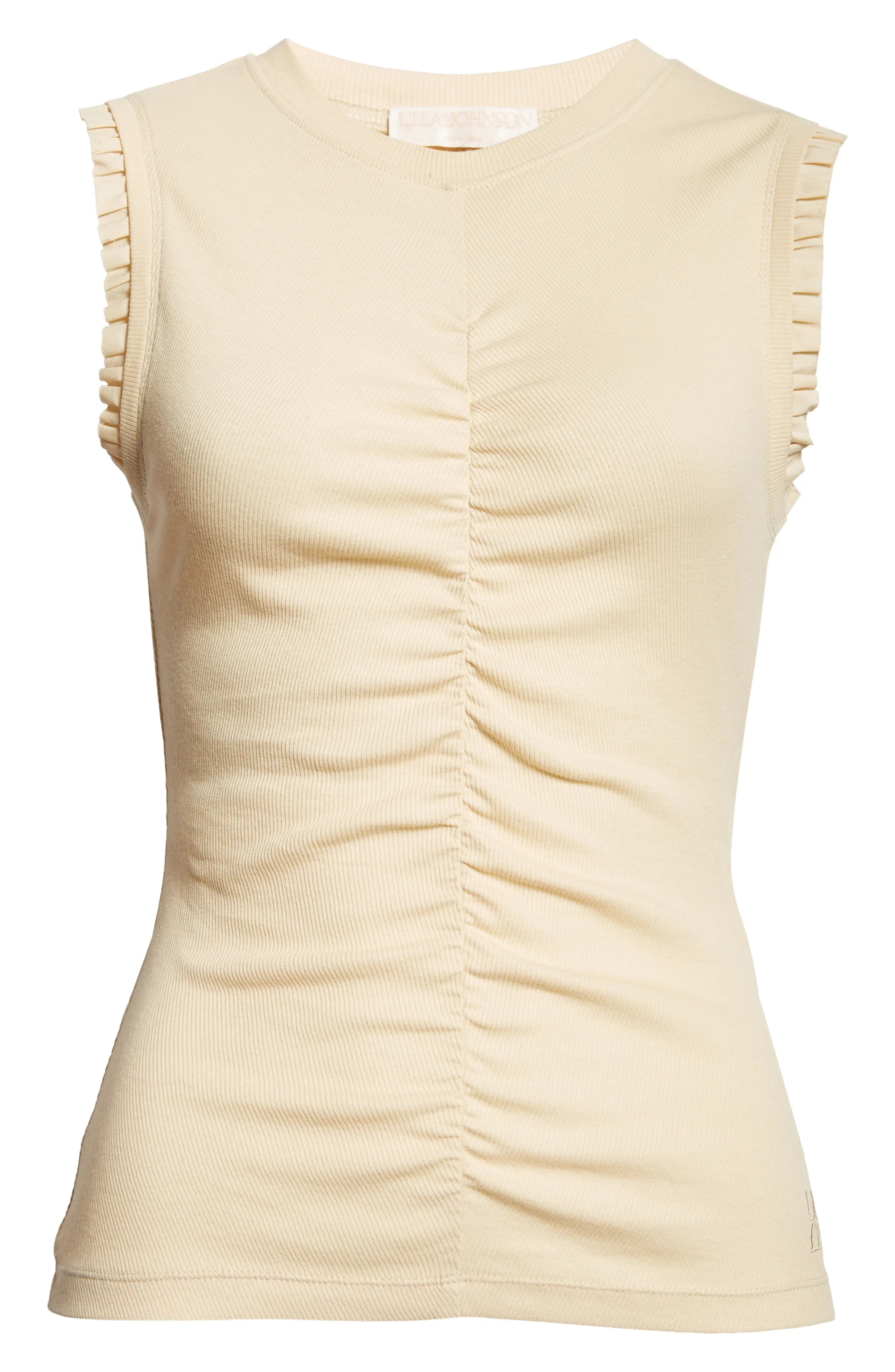 Kyla Ruched Sleeveless Cotton Top - 6