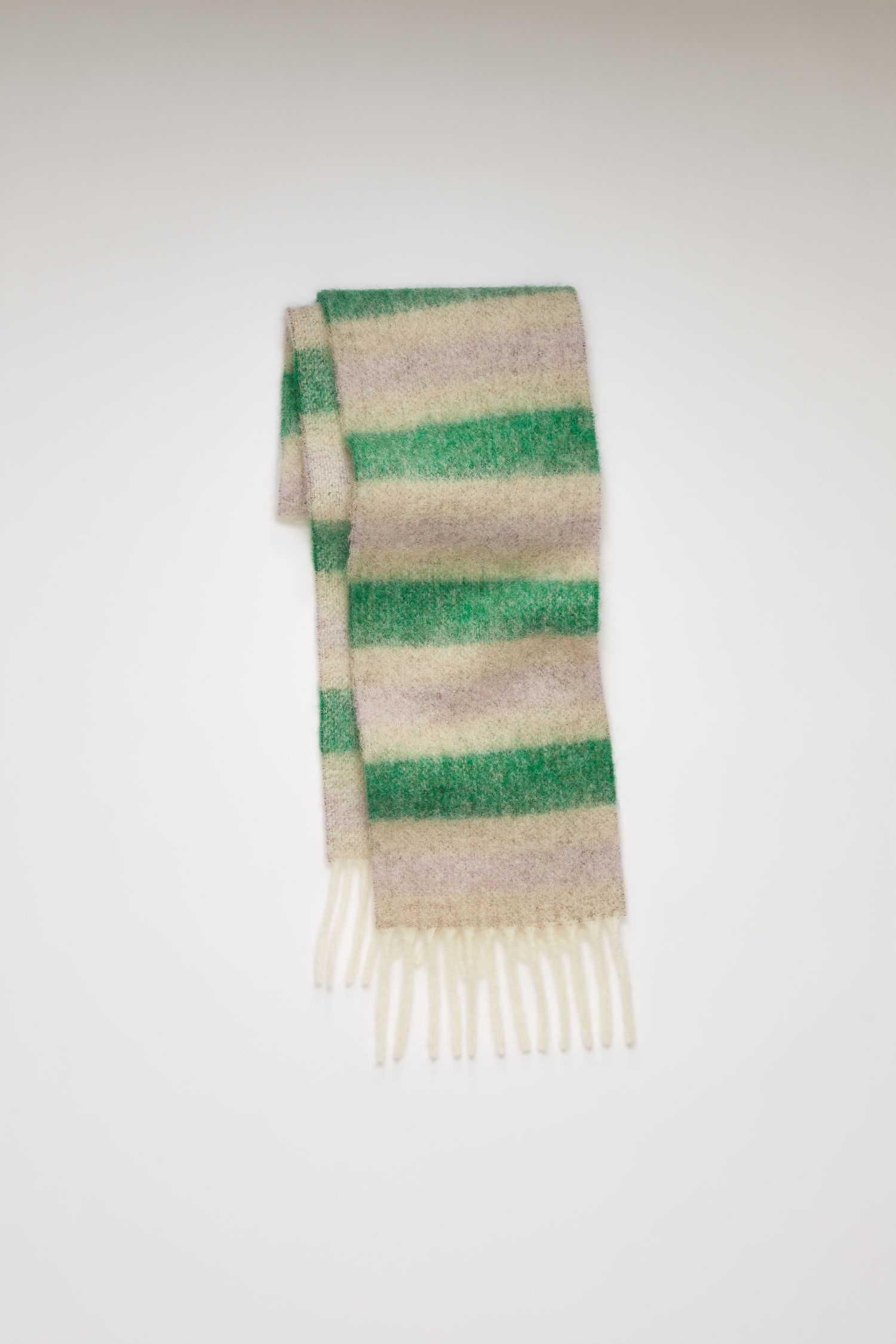 Striped scarf green/beige/lilac - 2