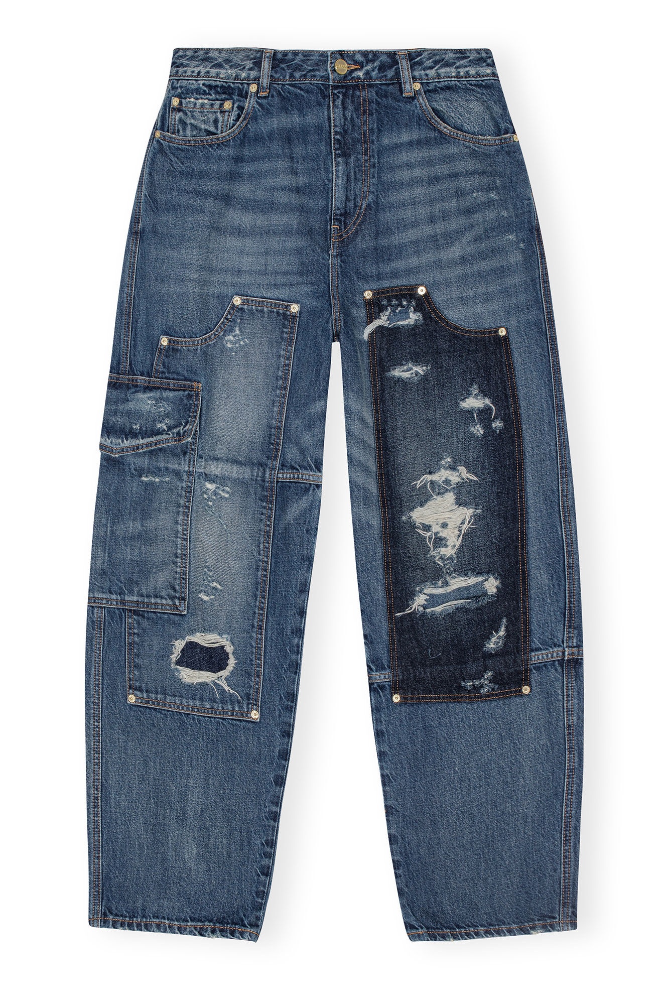 DARK BLUE HEAVY WASHED CARPENTER JEANS - 1