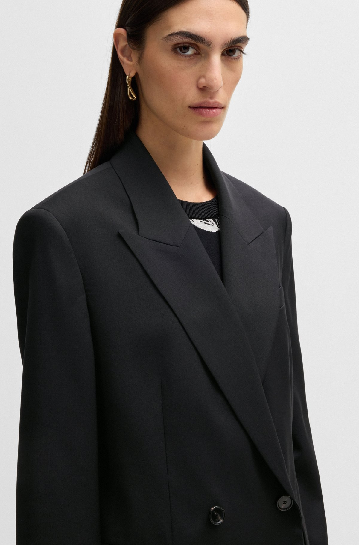 OVERSIZE-FIT DOUBLE-BREASTED BLAZER IN VIRGIN WOOL - 5