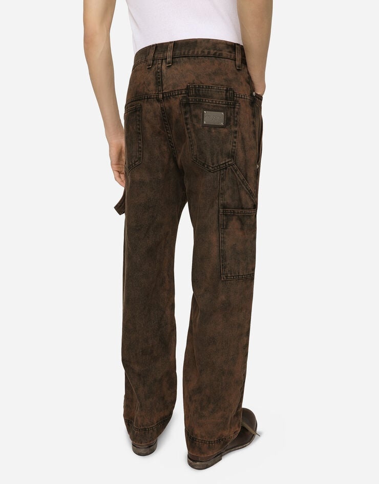 Overdyed denim worker jeans - 5