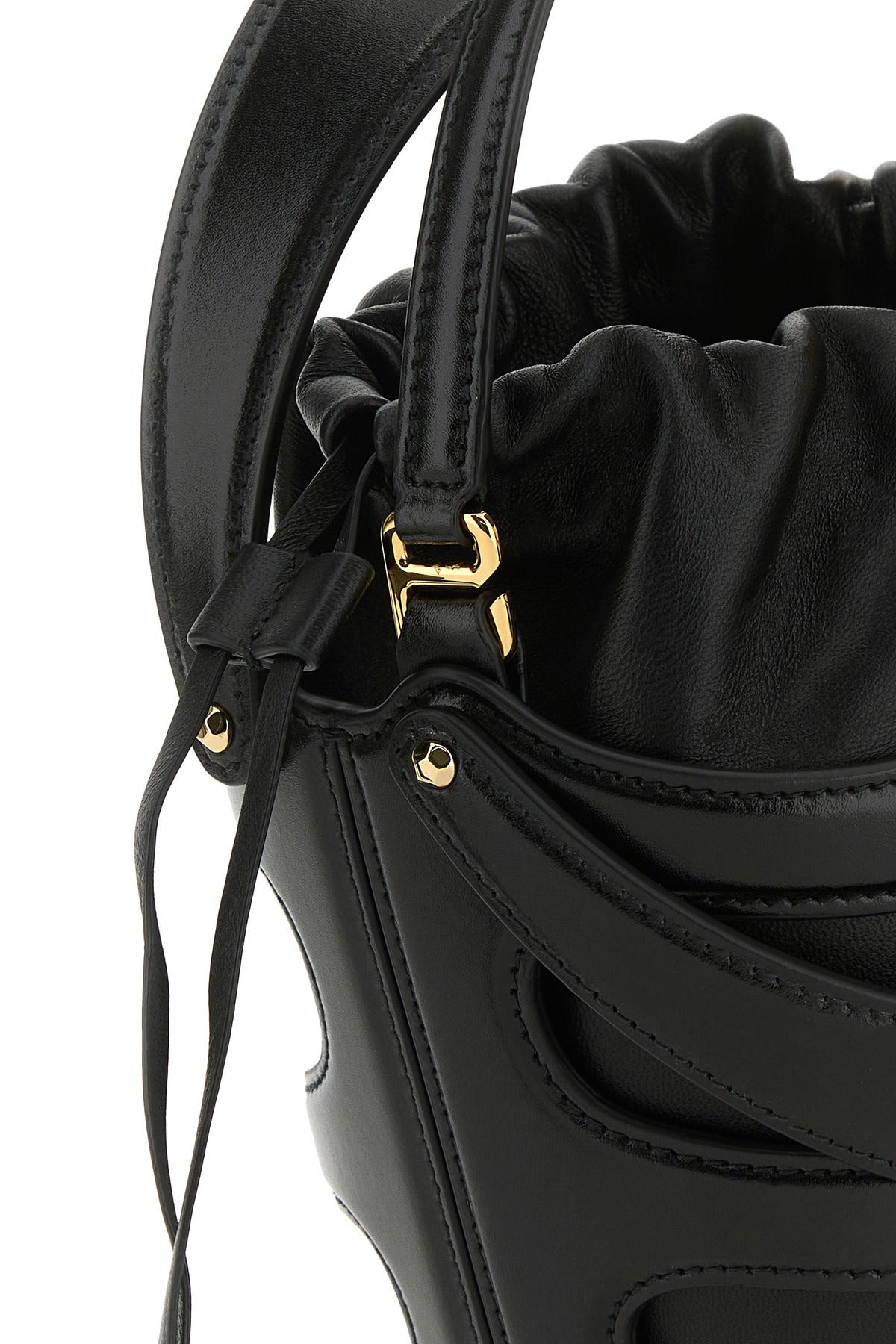 Black leather The Rise bucket bag - 4