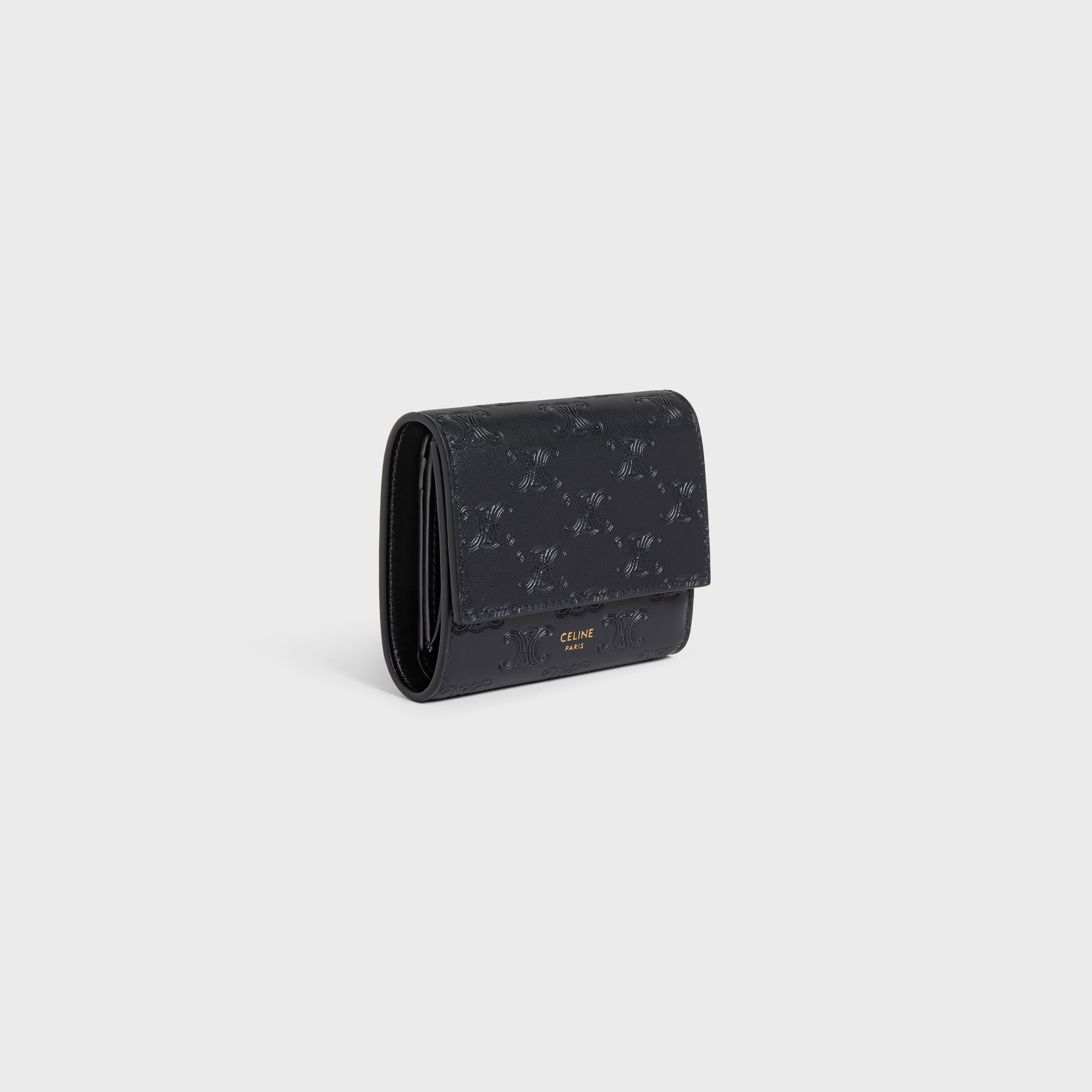 Small trifold wallet in Embossed smooth calfskin 2