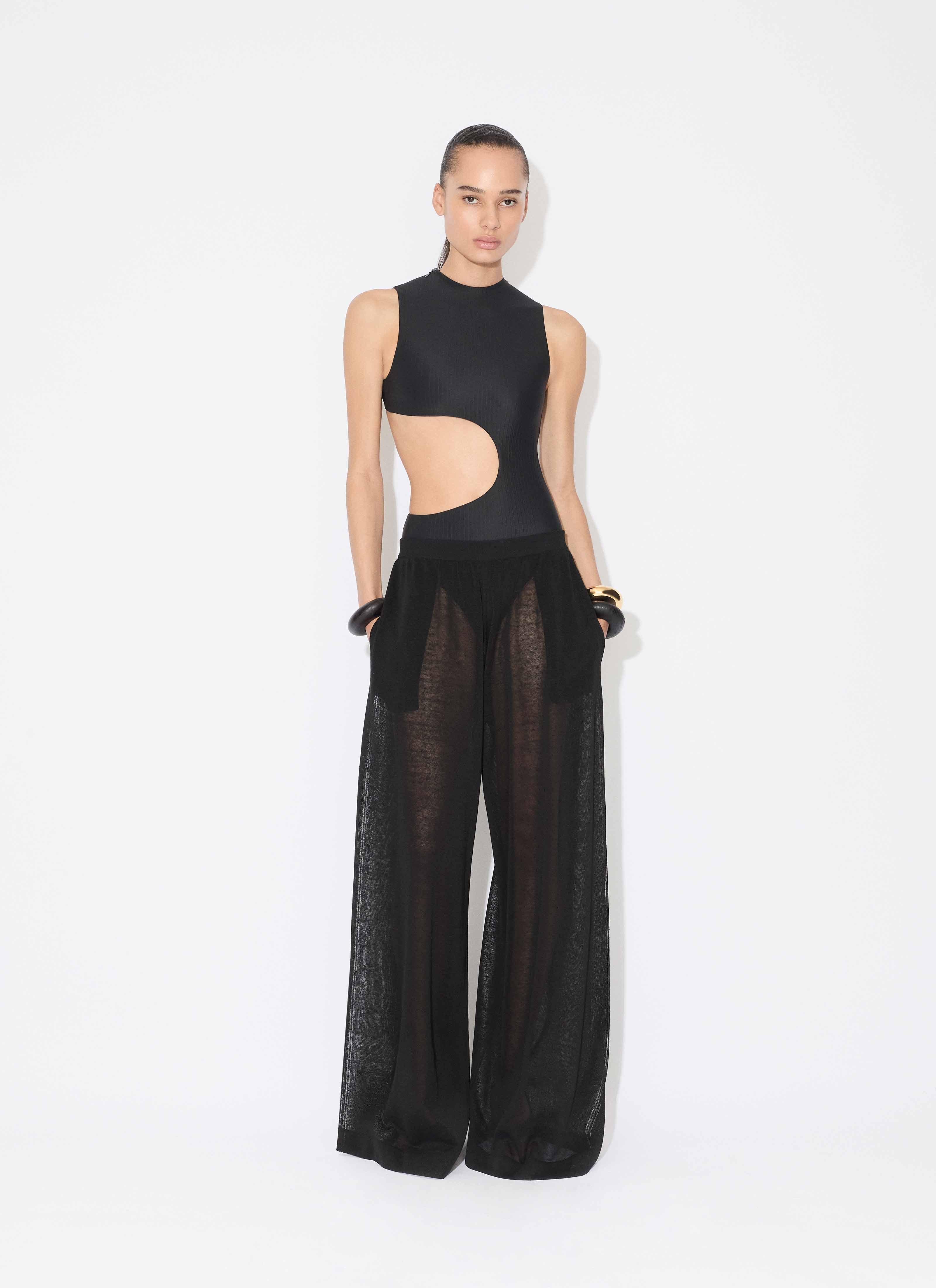SILK LINEN KNIT PANTS - 2