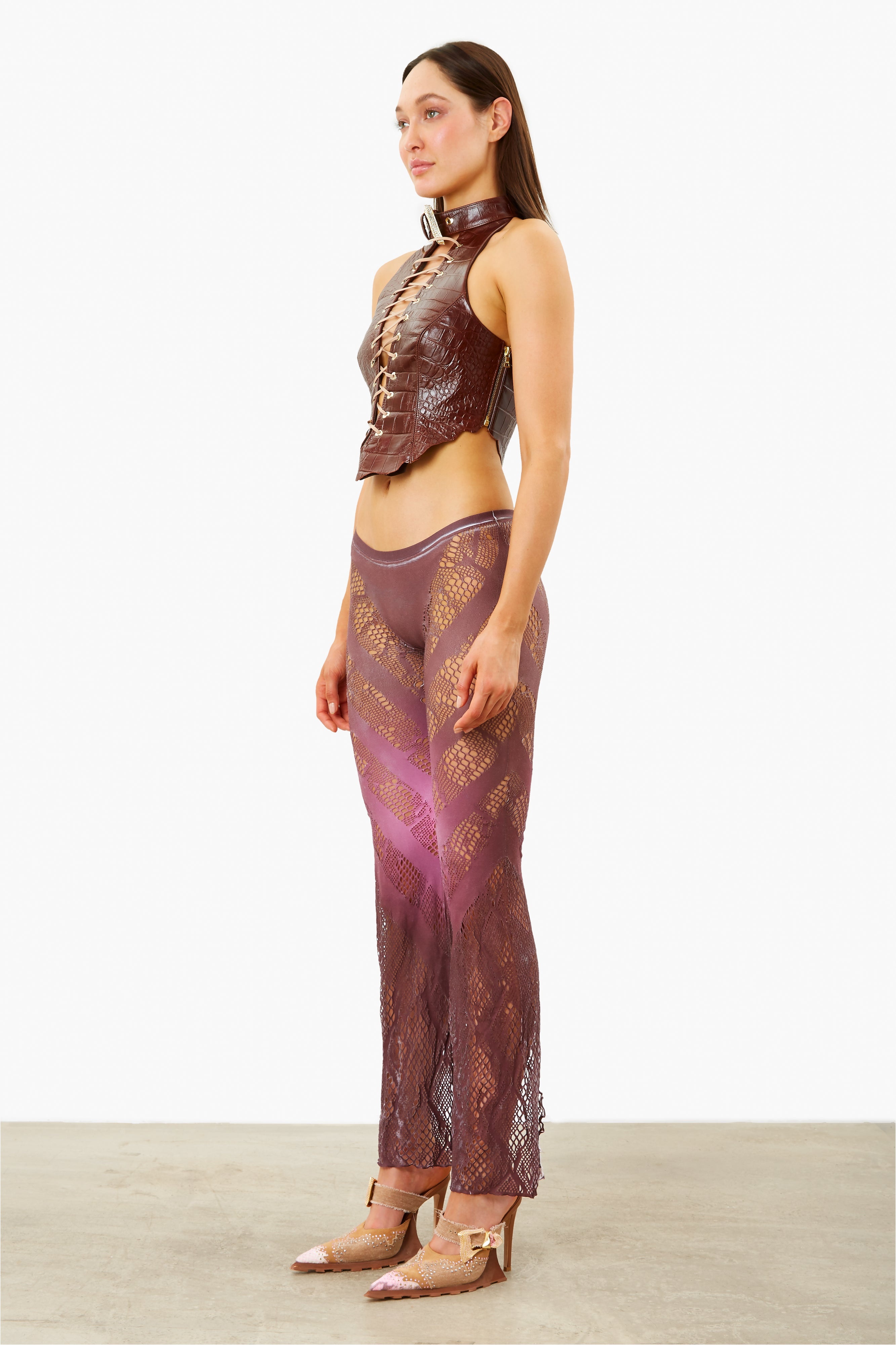 PHOEBE LEATHER TOP DUNDEE - 5