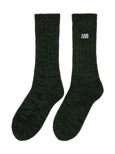 AMI Paris Green Marled Socks outlook