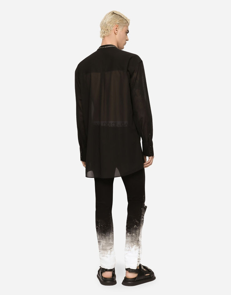 Slim-fit stretch jeans with brushstrokes and DG logo 3