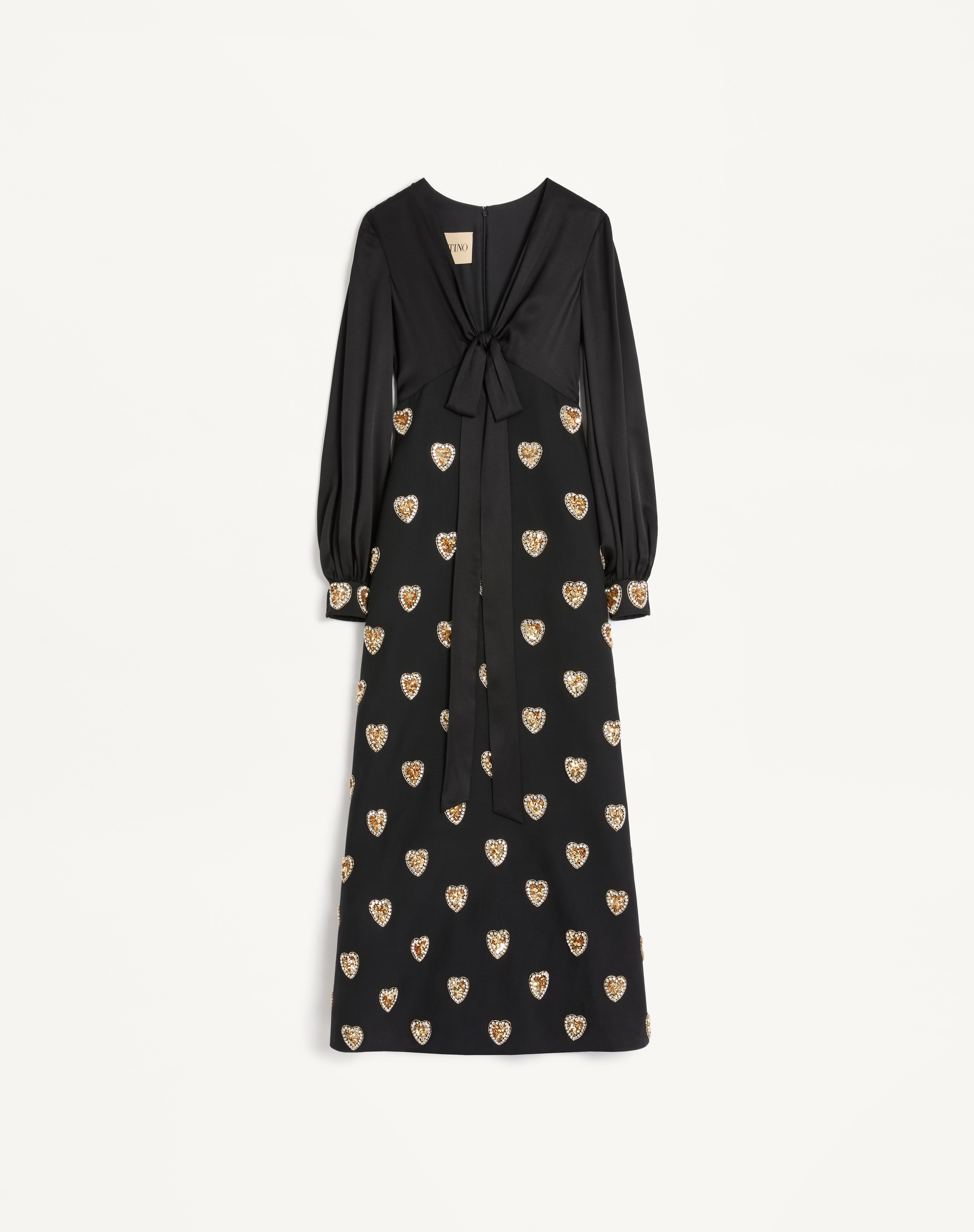 EMBROIDERED CREPE COUTURE LONG DRESS - 1