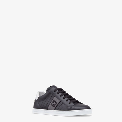 FENDI Black leather low-tops outlook