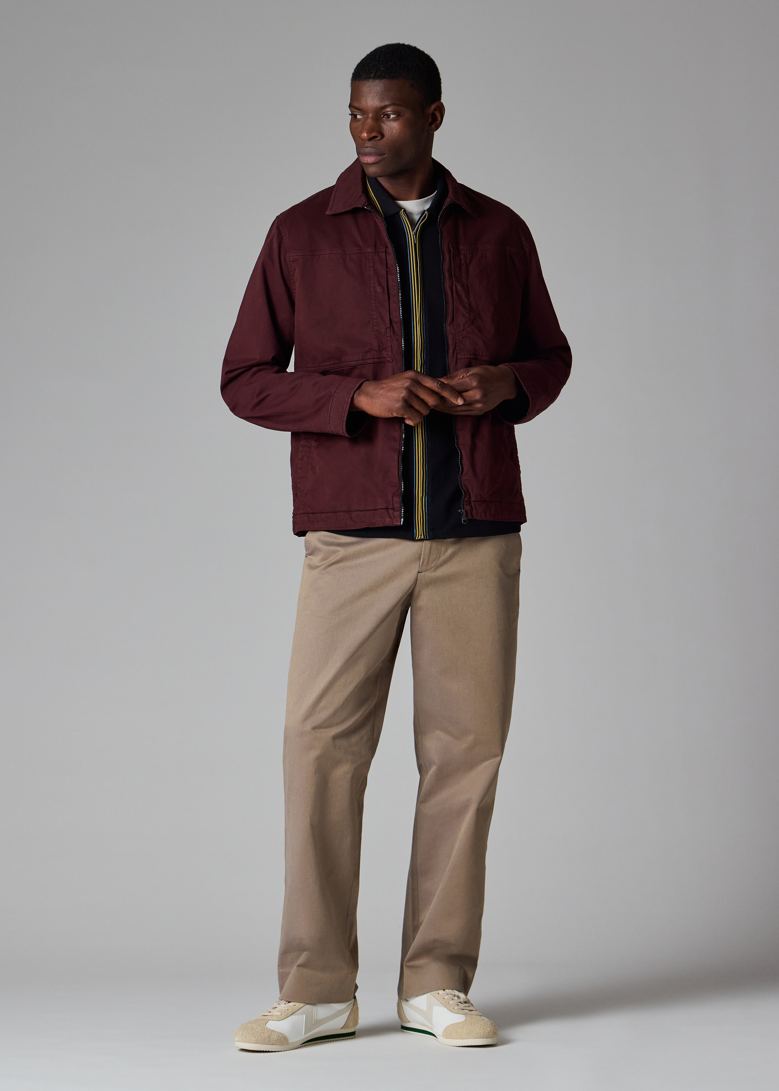 Burgundy Garment Dyed Stretch-Cotton Overshirt - 11