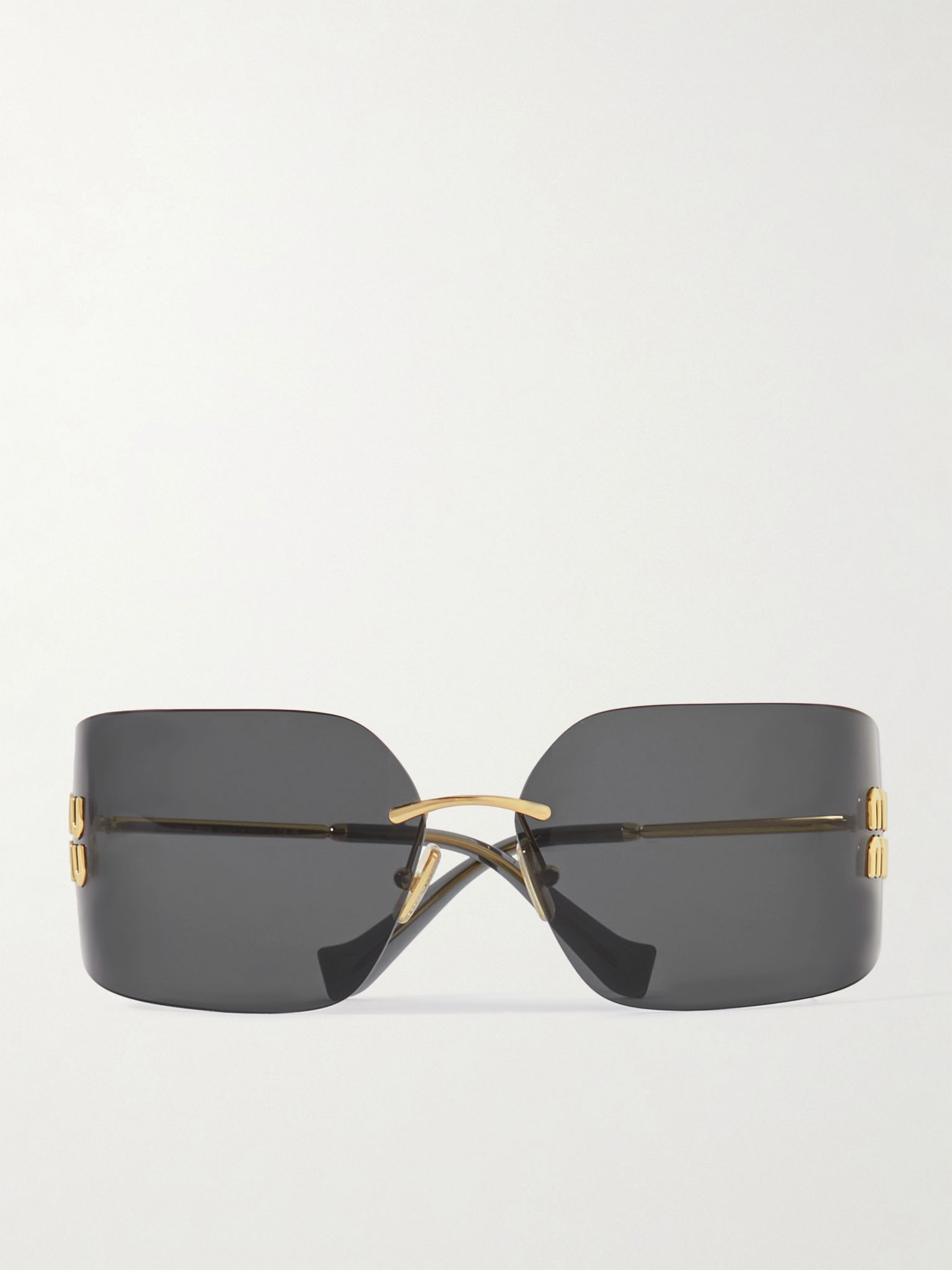 D-frame gold-tone sunglasses Black - 1