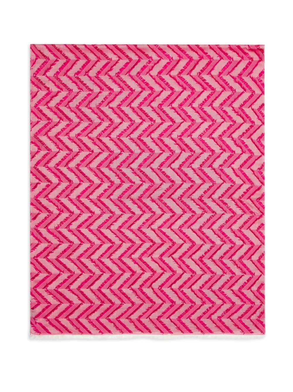 chevron-pattern fringed stole - 1