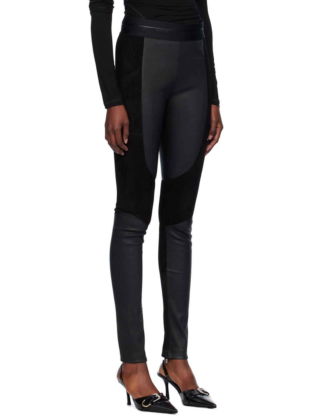 Black Racer Leather Leggings - 2