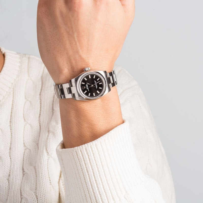 Ladies Rolex Oyster Perpetual 26 176200 Black Dial - 6