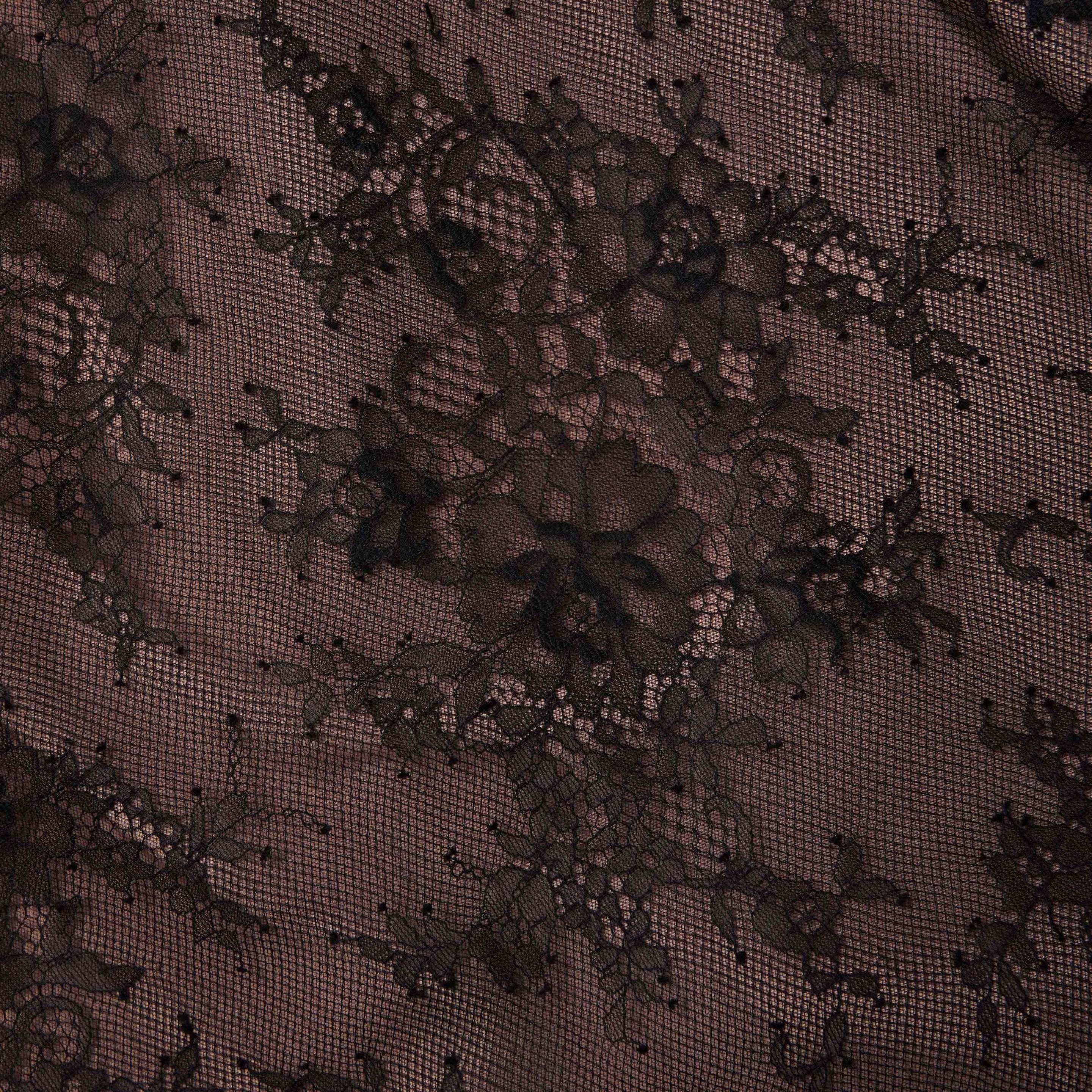 Black Lace Midi Skirt - 5