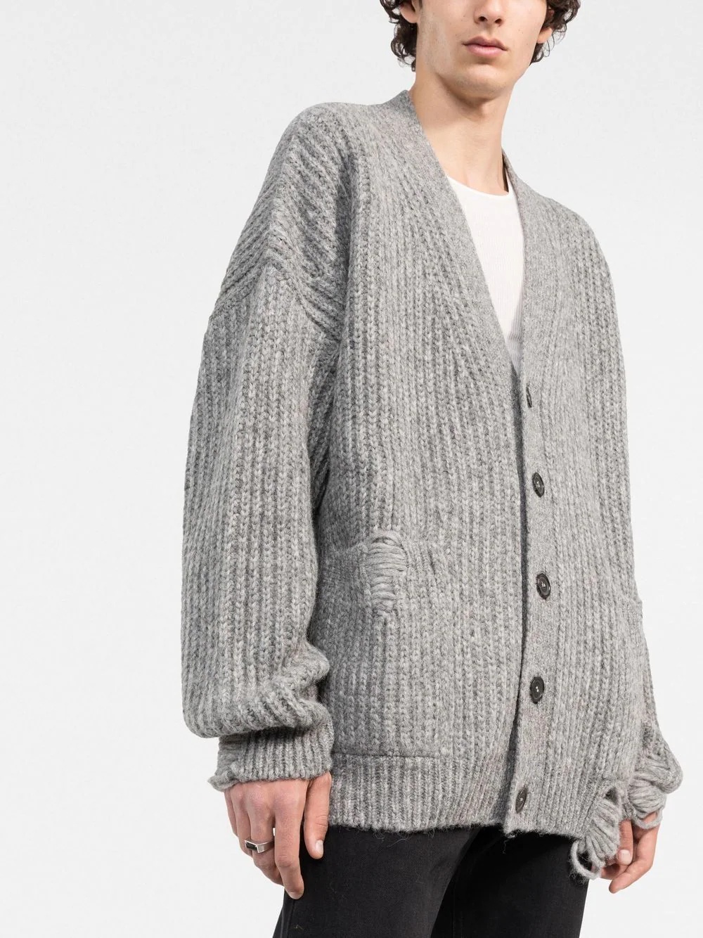 ribbed-knit cardigan - 3