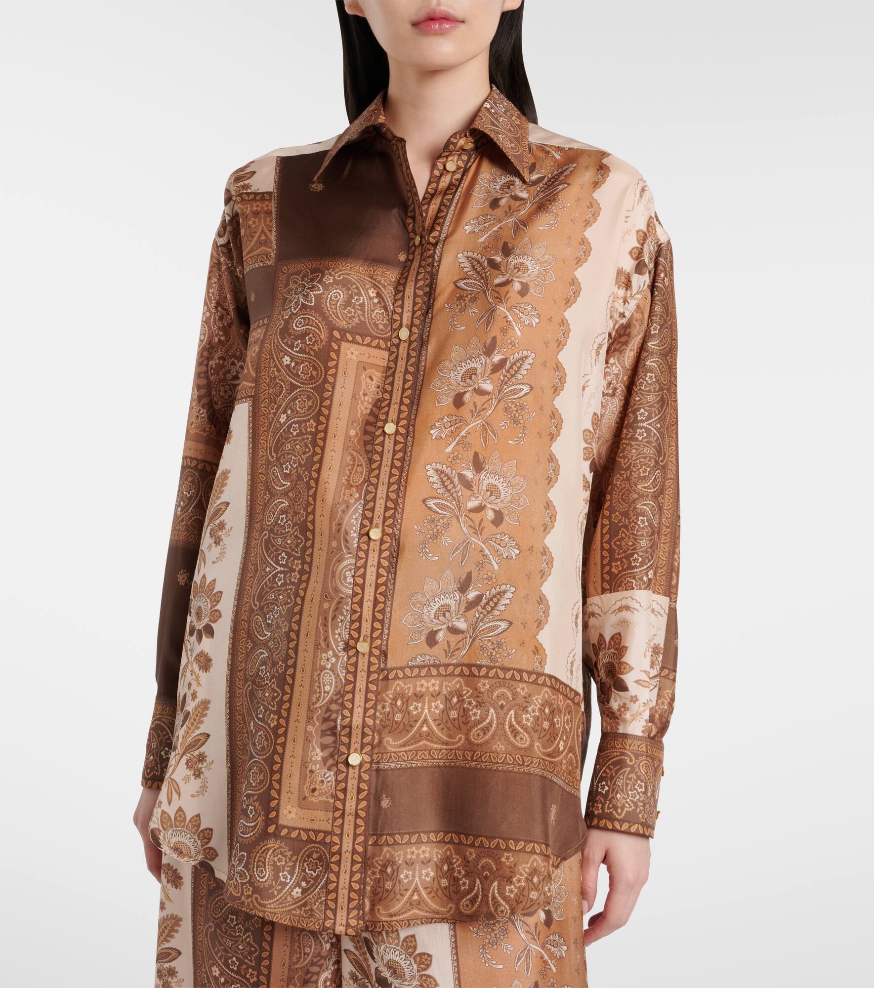 Lucky bandana silk satin shirt - 6