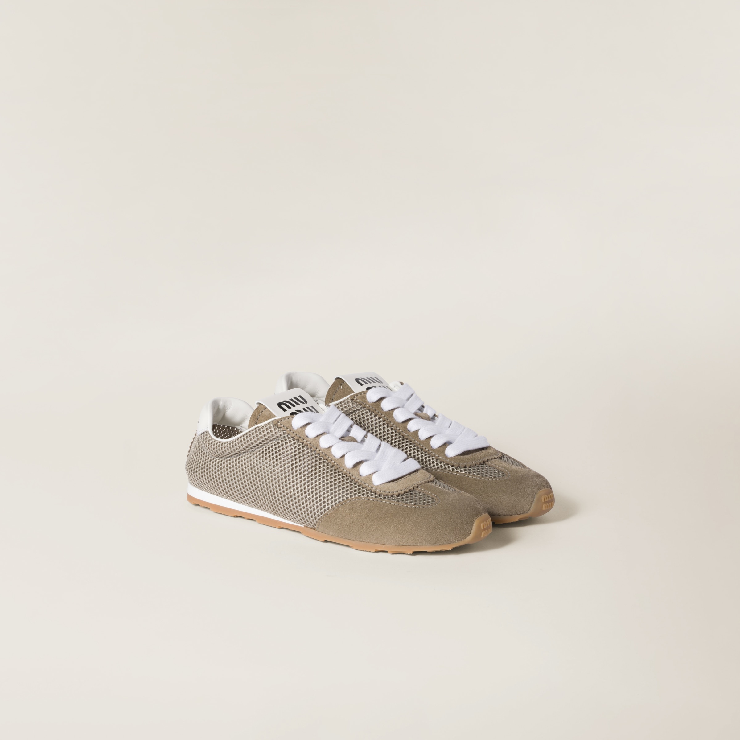 Plume mesh and suede sneakers - 1