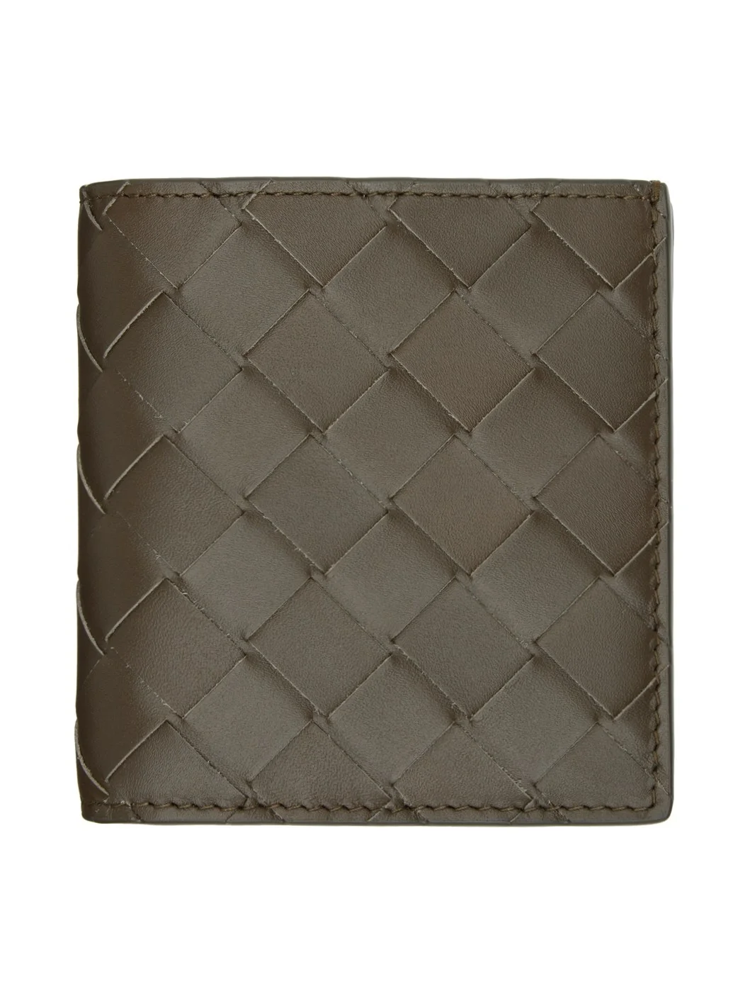 Brown Intrecciato Slim Bi-Fold Wallet - 1