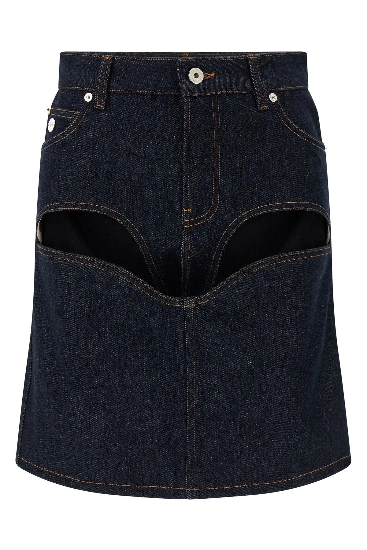 'Denim Mini Skirt With Cuts And Turn Up' skirt - 1